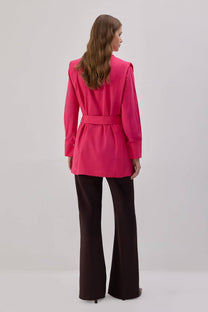 Camicia in popeline con cintura