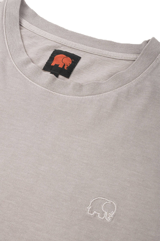 T-shirt Essentials pigmentata grigio fossile in cotone organico