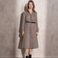 Abito chemisier midi plissettato con cintura
