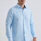 Camicia azzurra a micro fantasia comfort