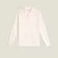 Maglione polo beige in cotone organico