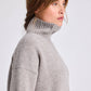 Maglione Mandie in lana d’agnello a collo alto grigio pietra