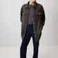 Camicia oversize a spina di pesce marrone