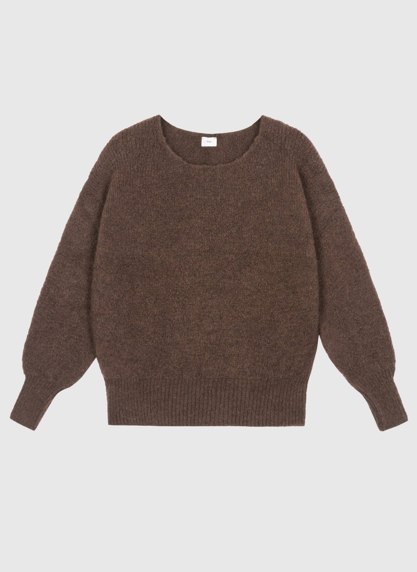 Maglione oversize girocollo color cioccolato