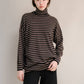 Maglione dolcevita a righe oversize in misto cashmere