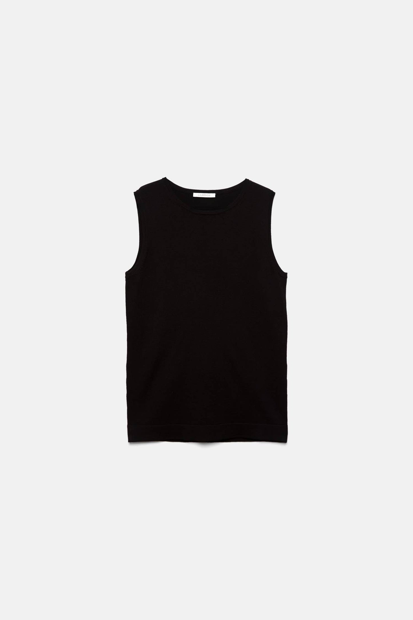 Top in maglia rasata con scollo rotondo