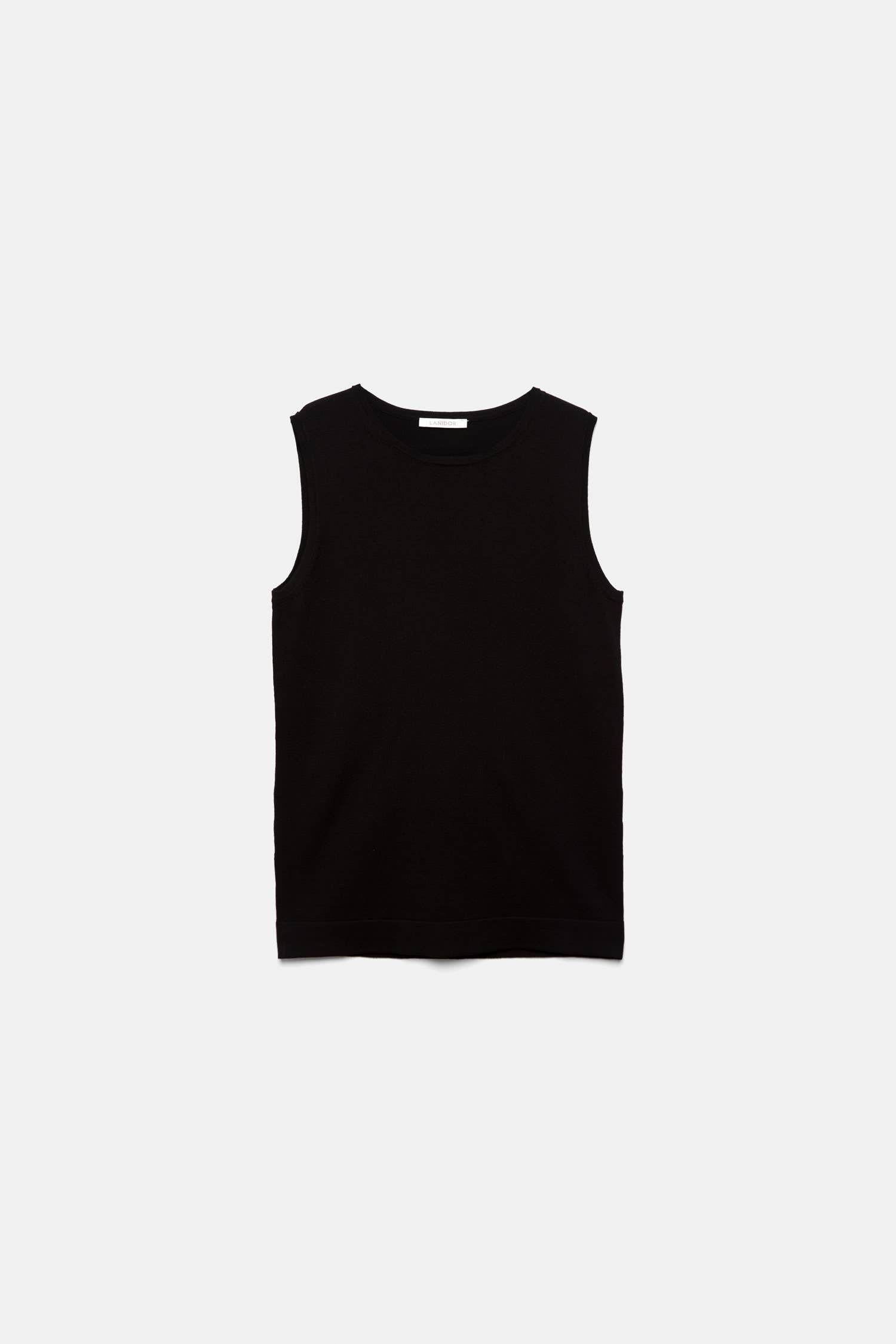Top in maglia rasata con scollo rotondo