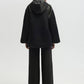 Felpa in raso oversize con zip e cappuccio