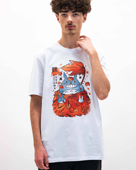 T-shirt unisex Totoro autunnale in cotone biologico