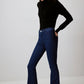Jeans a zampa vita alta in denim stretch