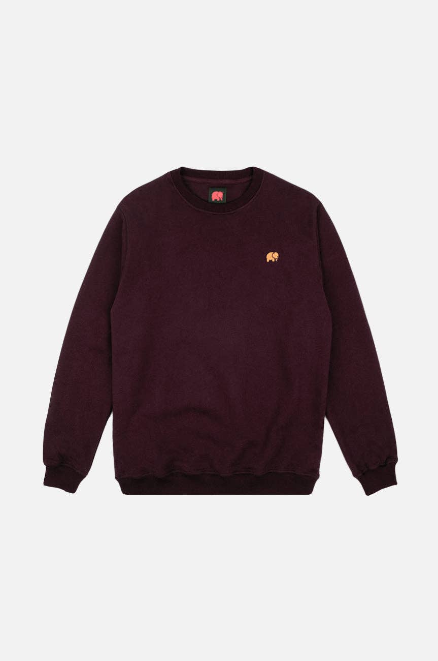 Felpa Essenziale in Cotone Organico Rosso Vino