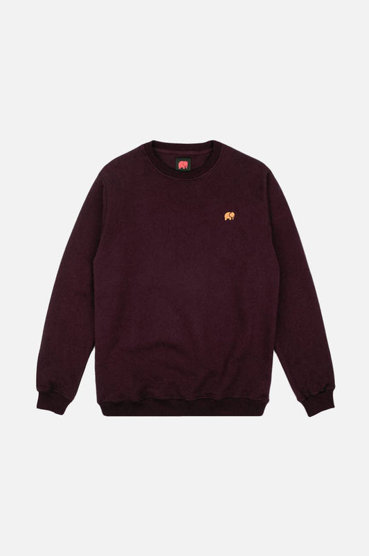 Felpa Essenziale in Cotone Organico Rosso Vino