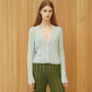 Cardigan a trecce in cotone pregiato