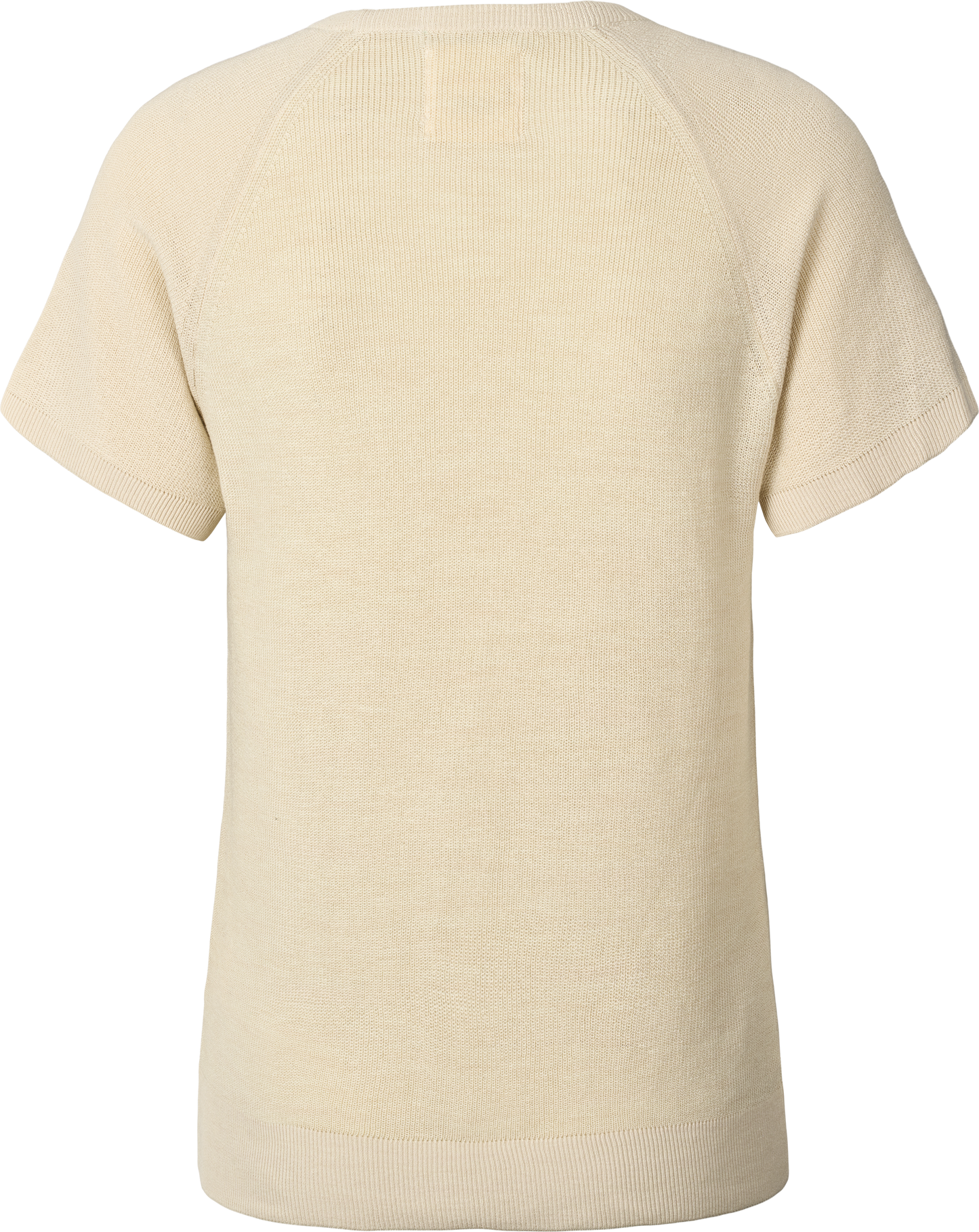 T-shirt in maglia di cotone biologico color ecrù