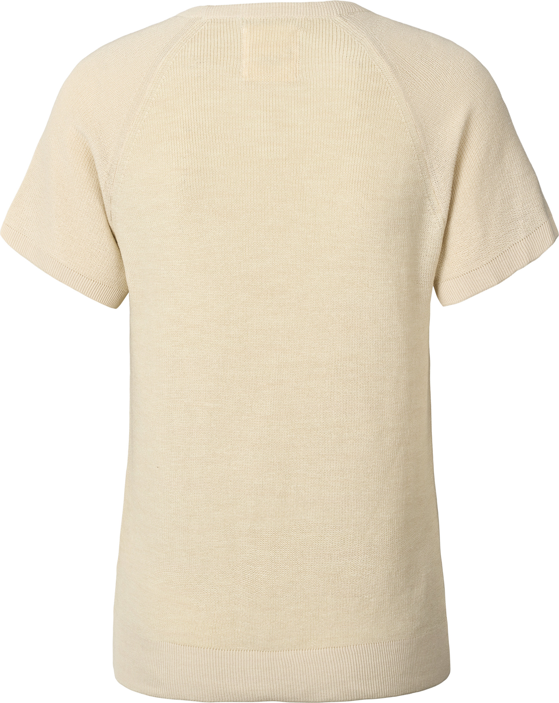 T-shirt in maglia di cotone biologico color ecrù