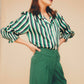 Camicia a righe Pluton con collo smoking