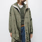 Parka lungo con cappuccio e tasche