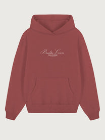 Felpa unisex con cappuccio Bendita Locura ricamata color Wine