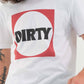T-shirt Dirty con logo divertente in cotone biologico