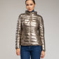 Piumino trapuntato metallizzato con zip