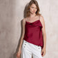 Top fluido drappeggiato con spalline sottili