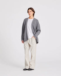 Cardigan Mette in lana d’agnello GOTS grigio melangé