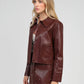 Giacca Claudiane in similpelle color vino