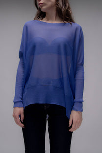 Maxi pullover oversize con scollo a barchetta in maglia 3D