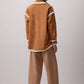 Camicia effetto suede con profili in peluche