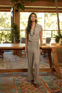 Tuta jumpsuit con stampa geometrica