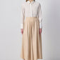Gonna a trapezio midi color crema