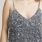 Top senza maniche Asturie marrone con pizzo