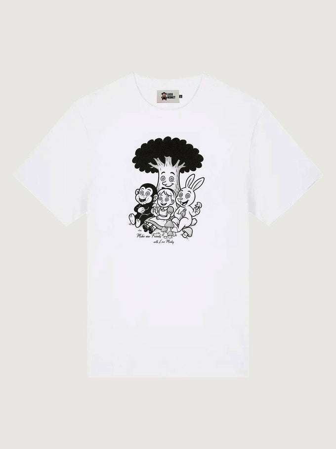 T-shirt unisex Alice bianca con stampa