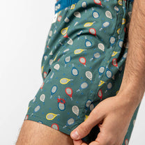 Boxer in cotone biologico con stampa racchette da tennis