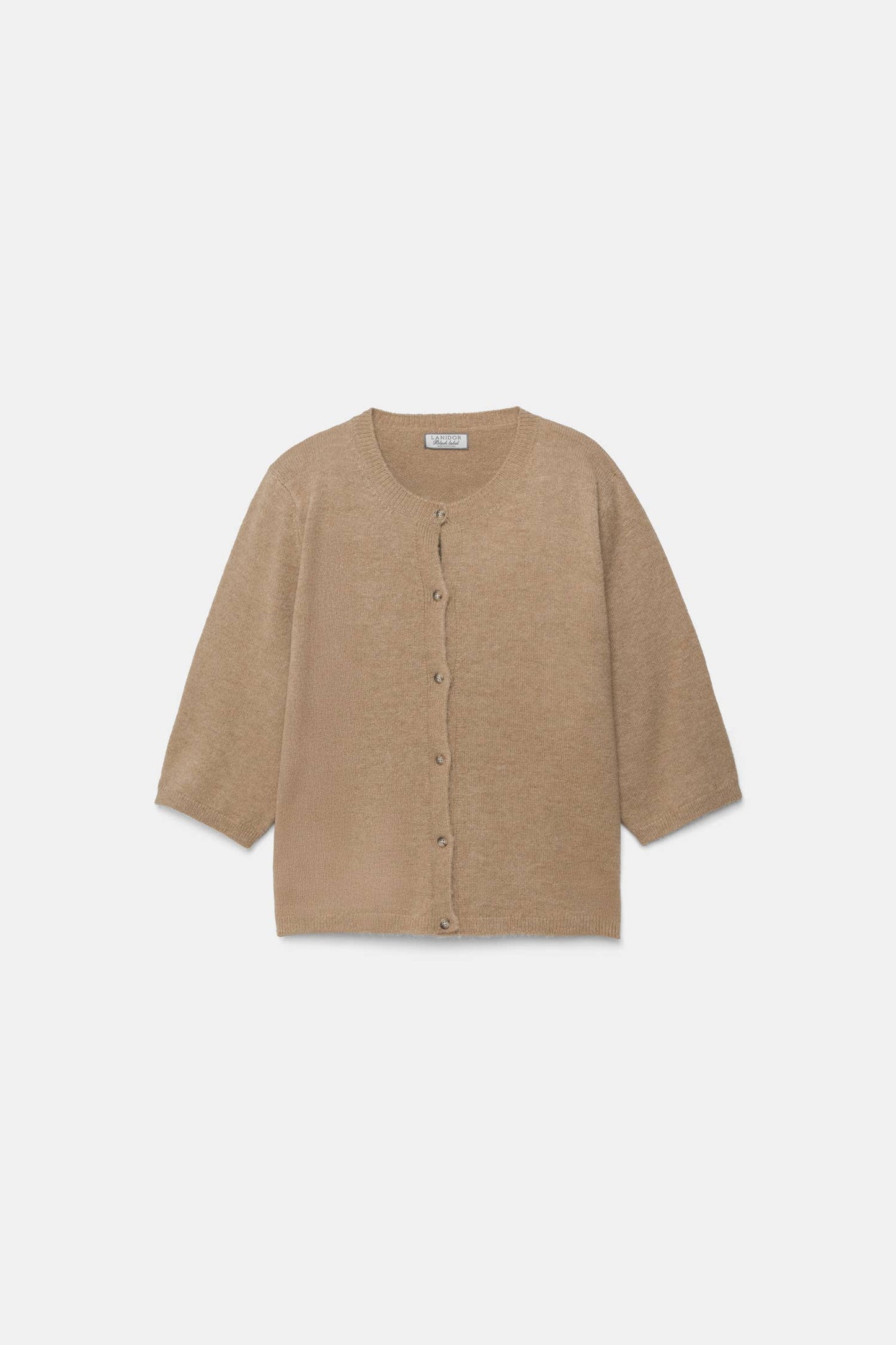 Cardigan in maglia rasata con maniche a tre quarti