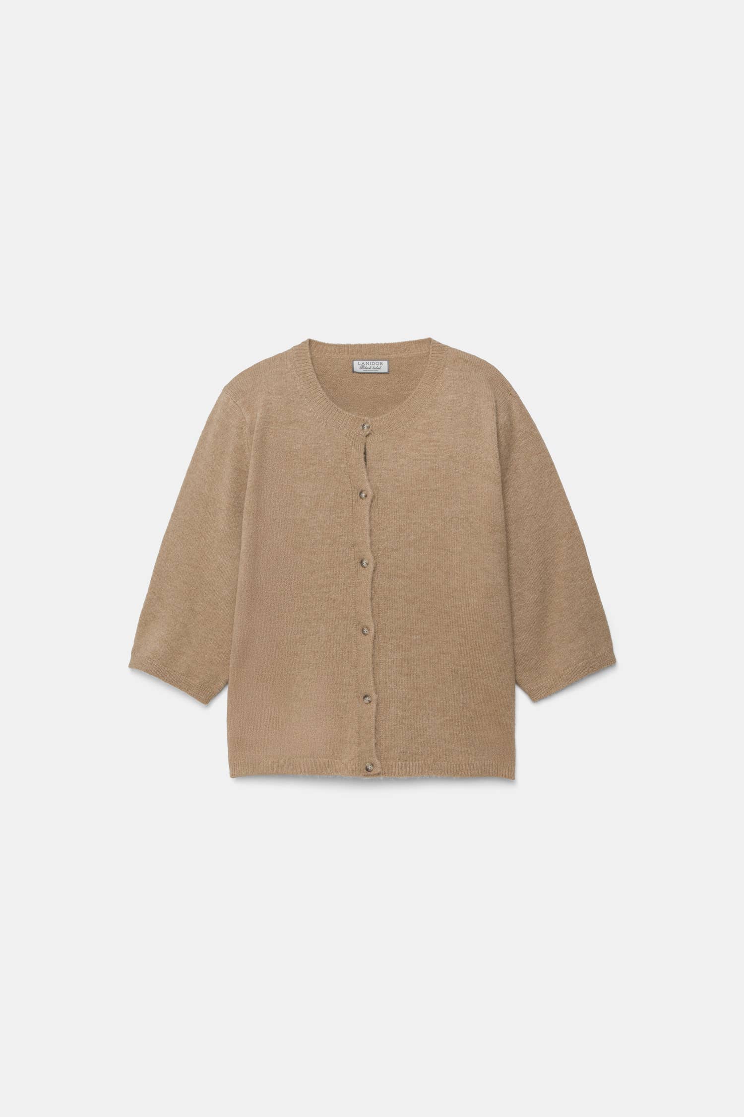 Cardigan in maglia rasata con maniche a tre quarti