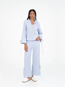 Pantaloni a Righe Blu Skyline