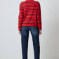 Maglione a righe con collo polo