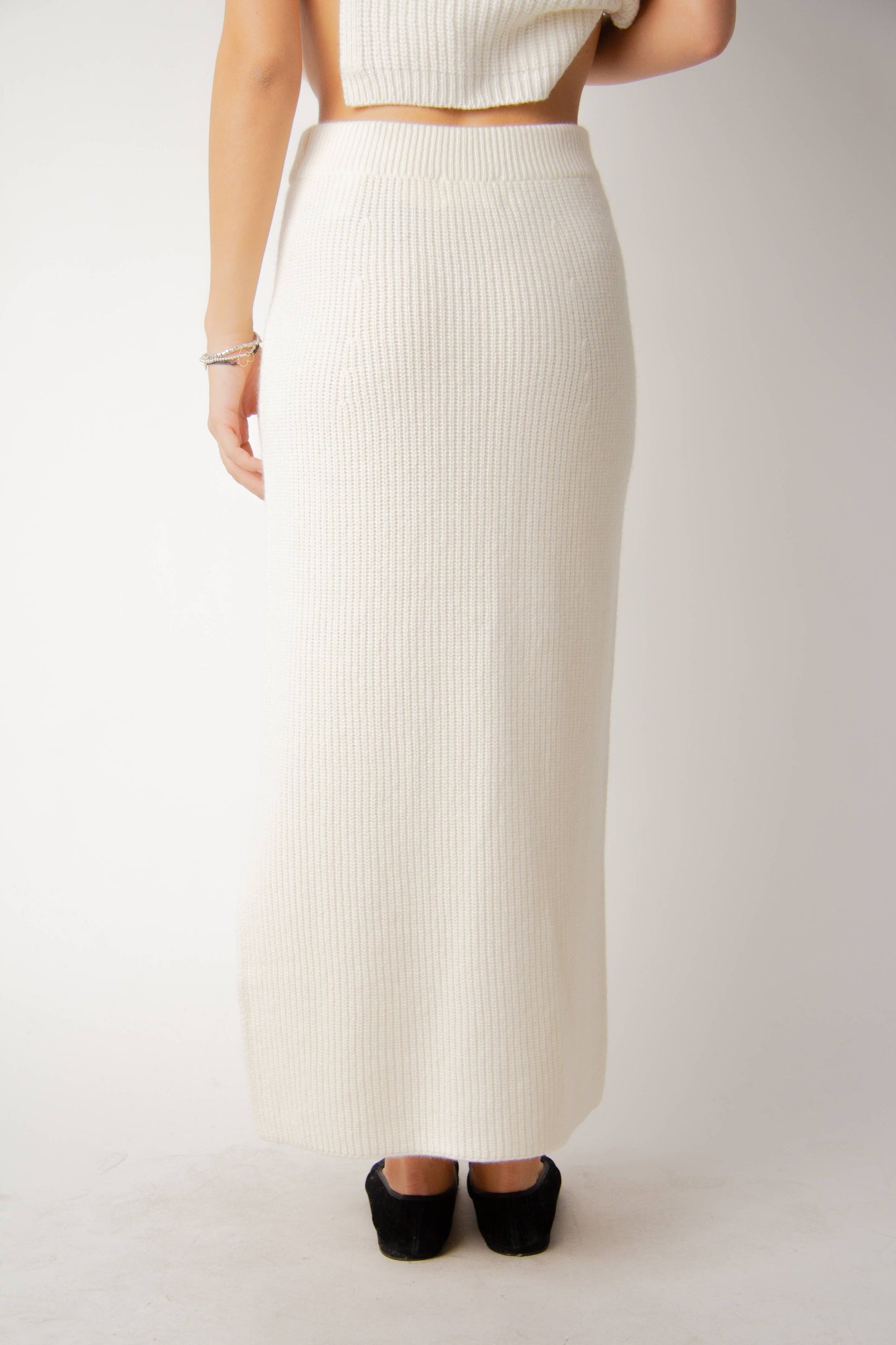 Gonna lunga a trecce in misto cashmere