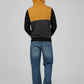 Felpa con zip Chimp in color block senape nero e grigio scuro