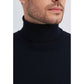 Maglione dolcevita cashmere touch taglie forti blu navy