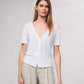 Cardigan in maglia fine con scollo a V e maniche corte