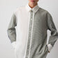 Camicia in popeline color block con arricciature