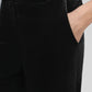 Pantaloni flare in velluto neri a vita alta