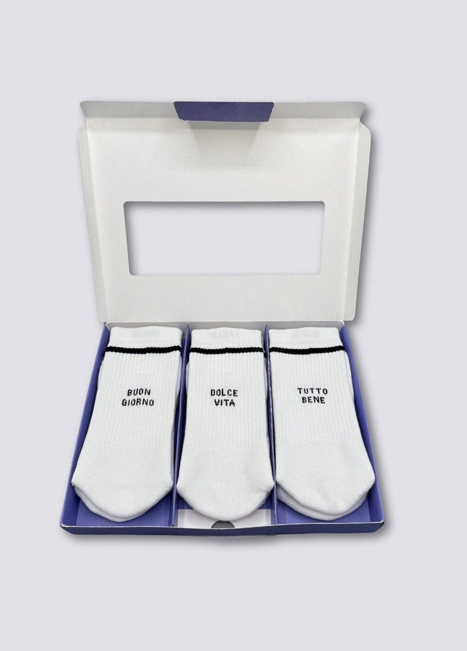 Set di calzini statement “Buongiorno, Dolce Vita, Tutto Bene”