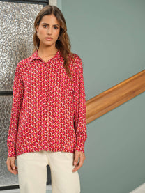 Blusa stampata in viscosa