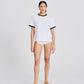 T-shirt Sandy in cotone biologico GOTS bianca con bordi a contrasto