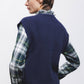 Gilet in maglia rasata con scollo rotondo