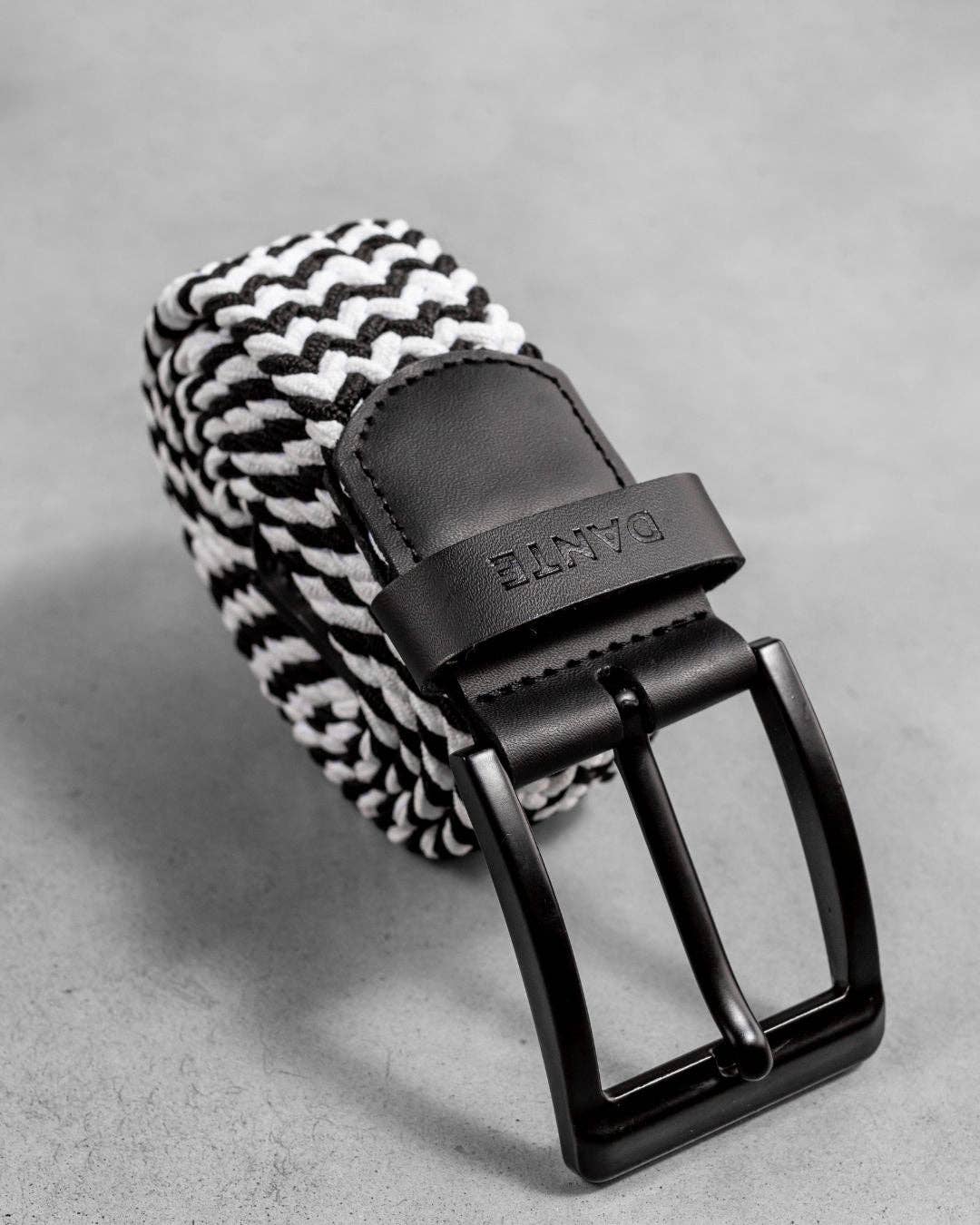 Cintura elastica bicolore bianco e nero
