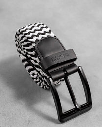 Cintura elastica bicolore bianco e nero